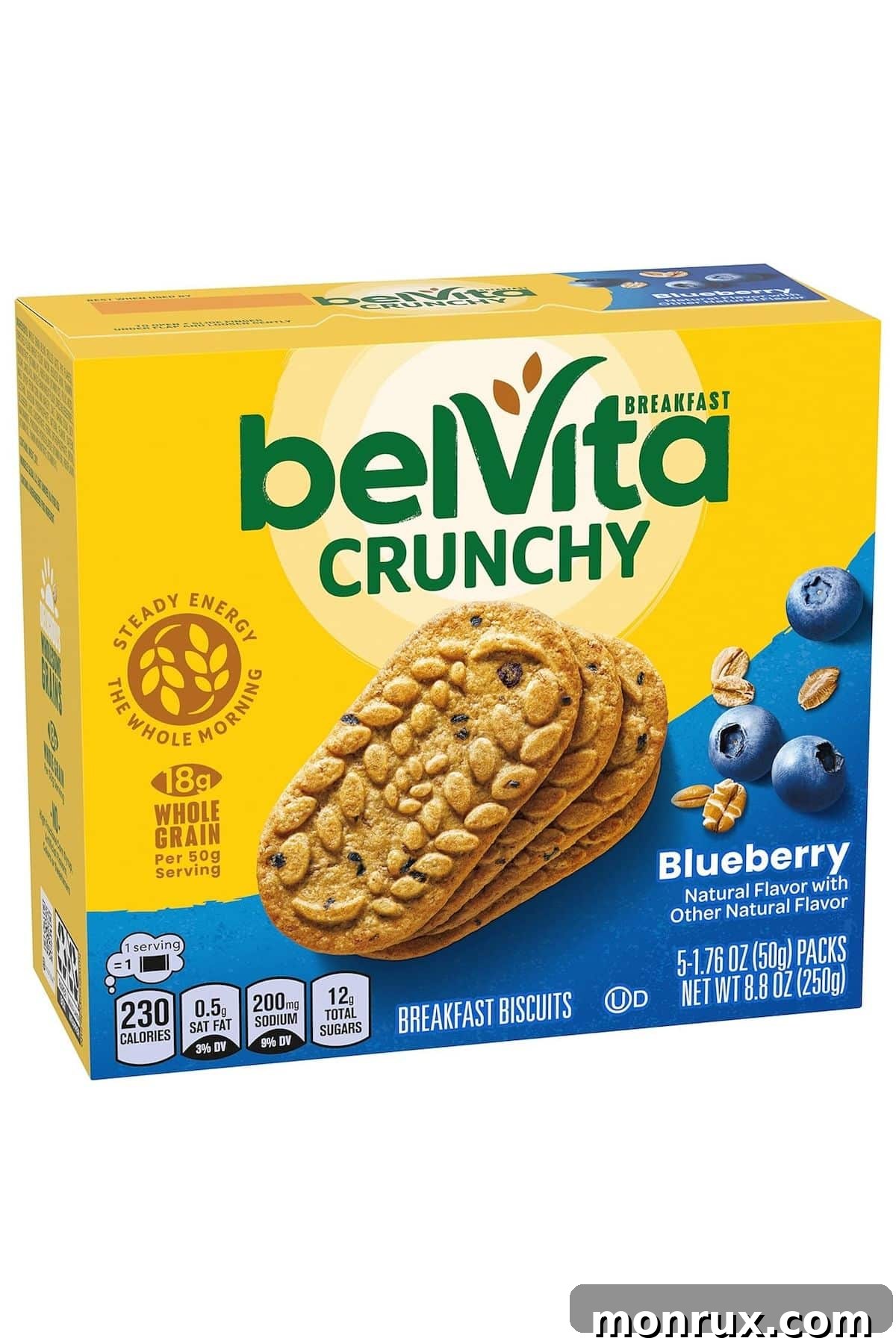A box of BelVita blueberry crackers.