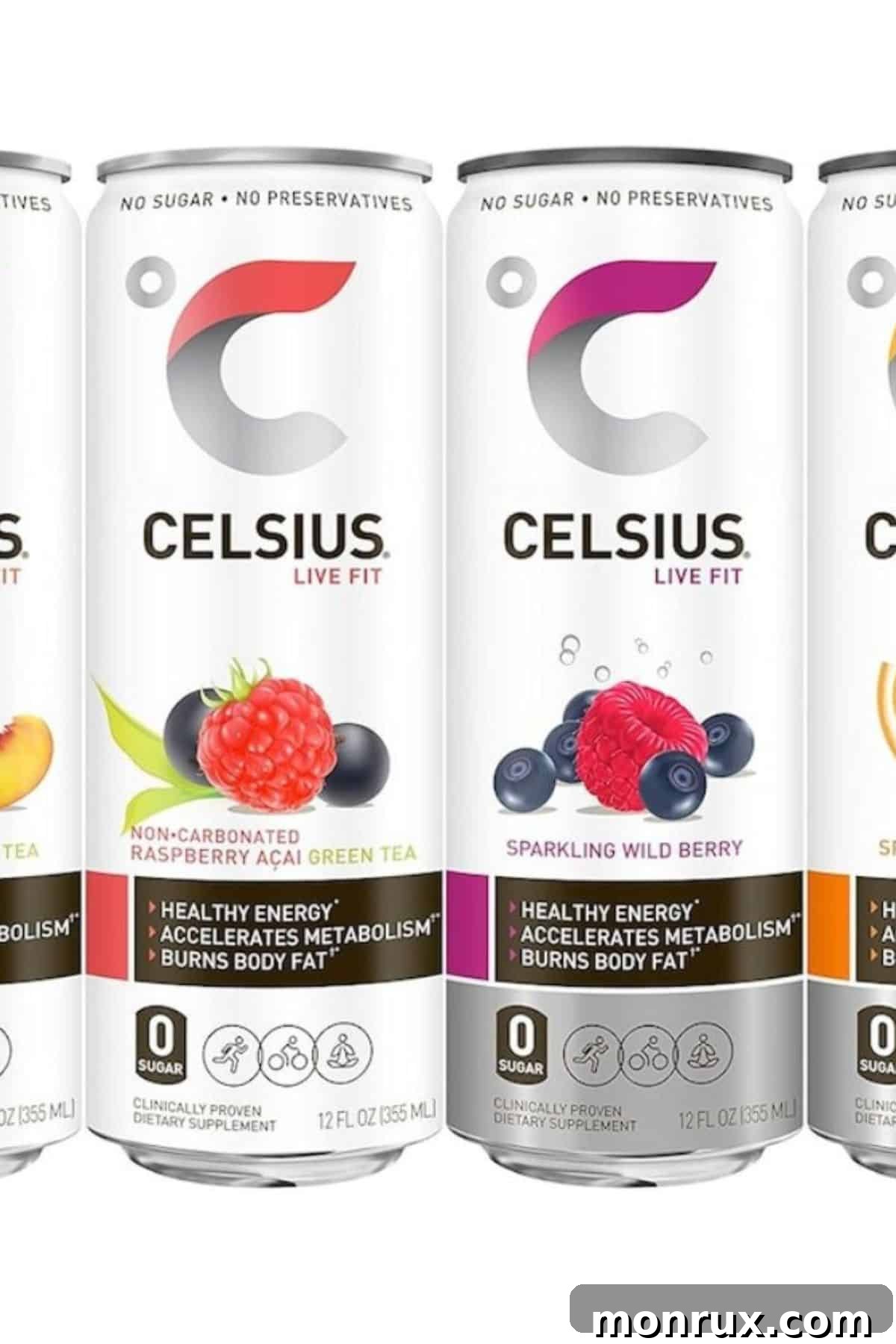 two cans of Celsius energy drink.