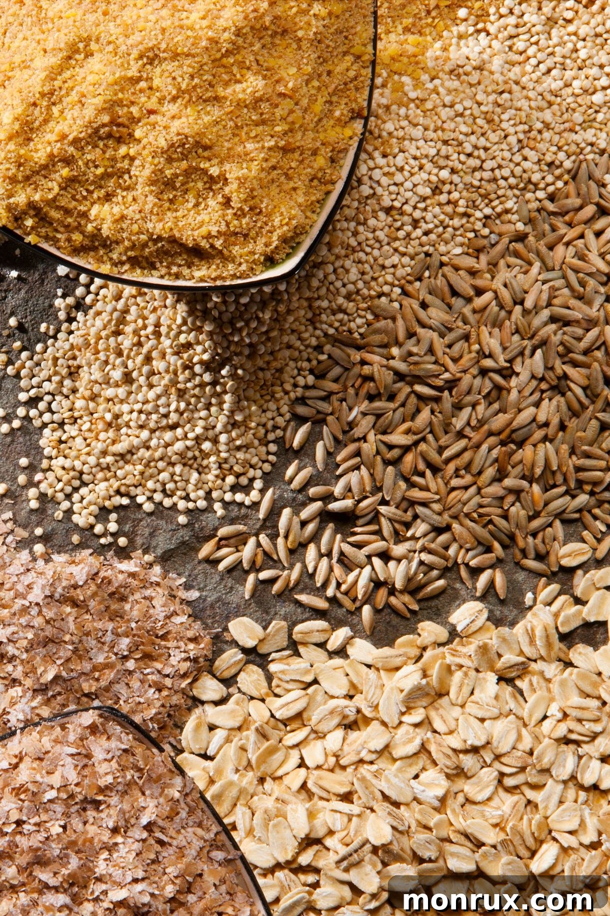 a variety of whole grains.