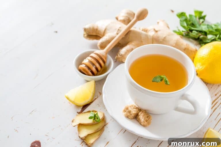 detox tea in a white mug.