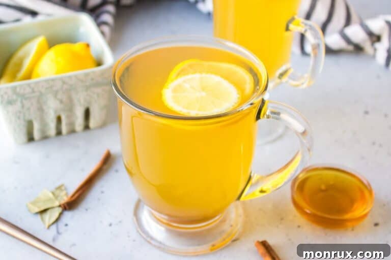 a glass of cinnamon and bay leaf tea.