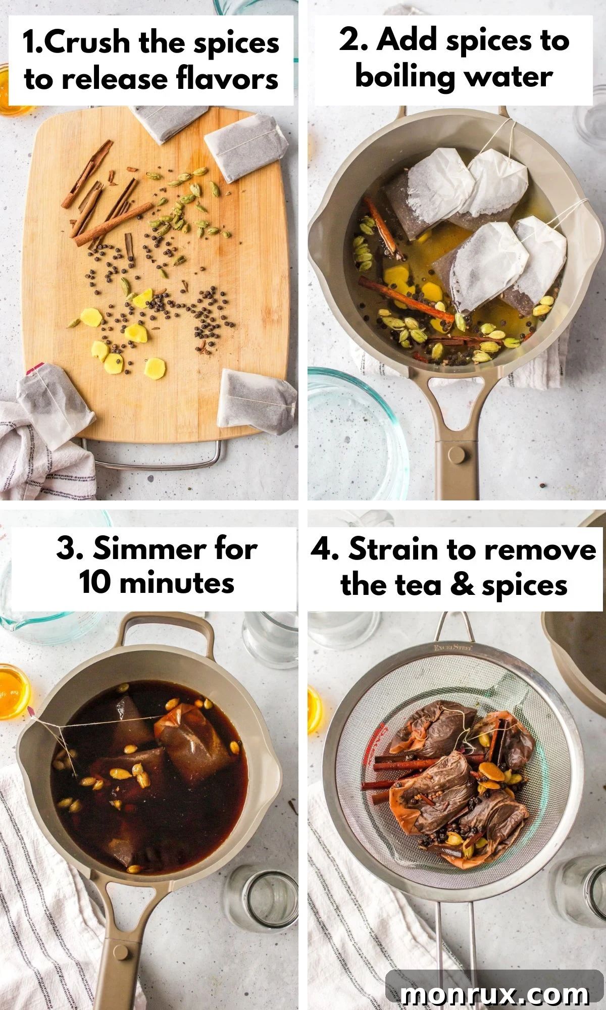 the process for making chai tea concentrate.