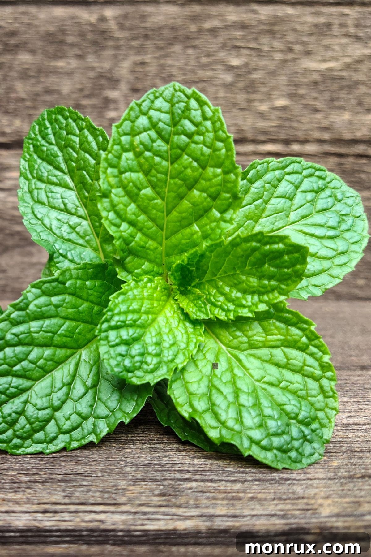 fresh peppermint leaves on table.