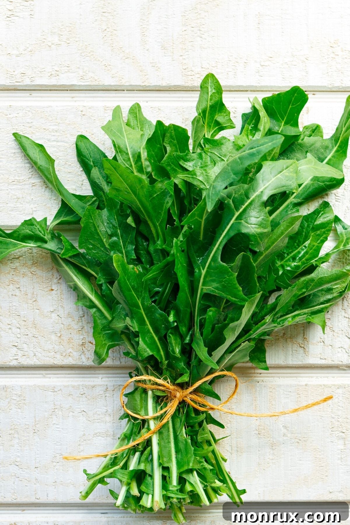 dandelion green in bunch.