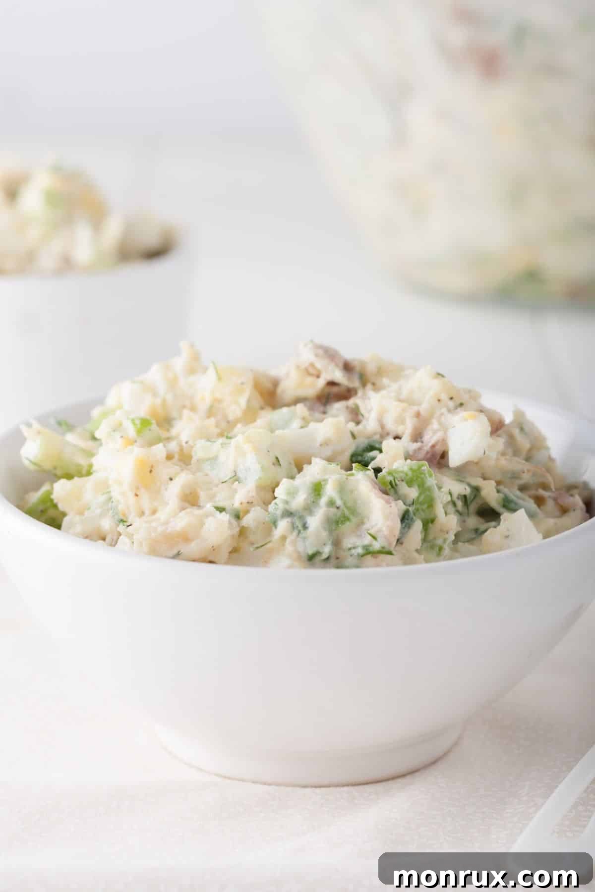 a bowl of Copycat Reser's Potato Salad.