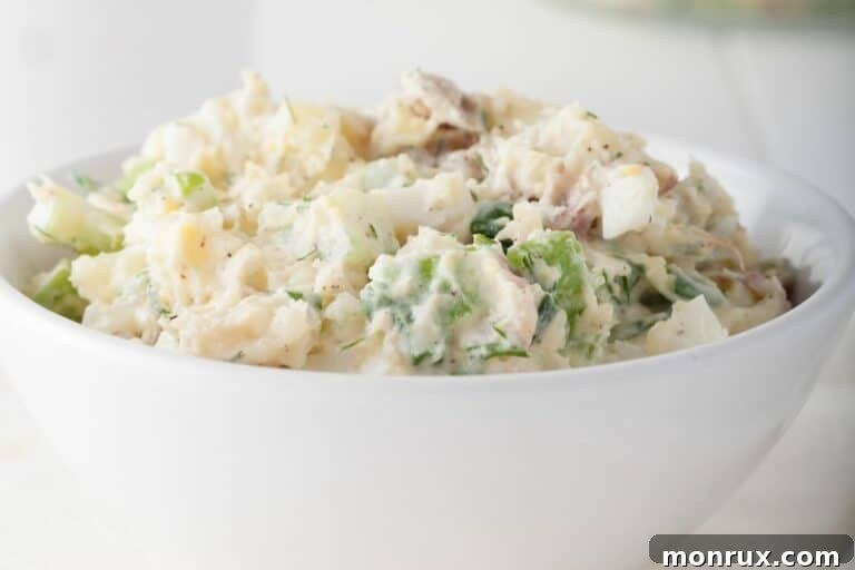 a bowl of Costco's copycat potato salad.