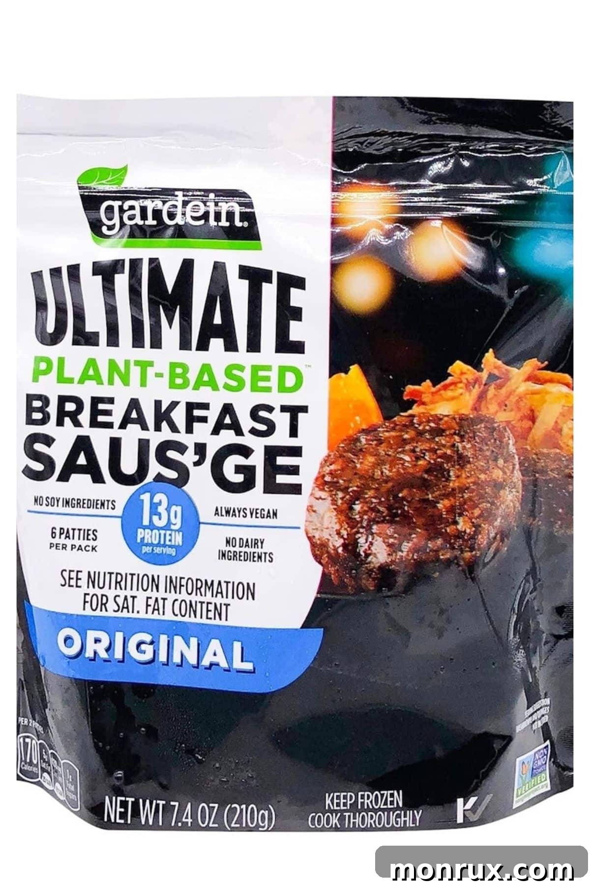 bag of gardein breakfast sausage.