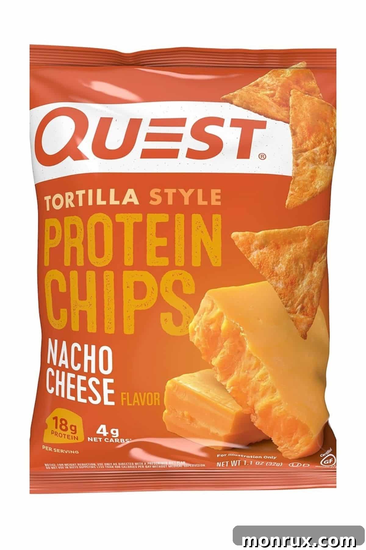 A bag of Quest Protein Style Chips, highlighting its packaging and branding.