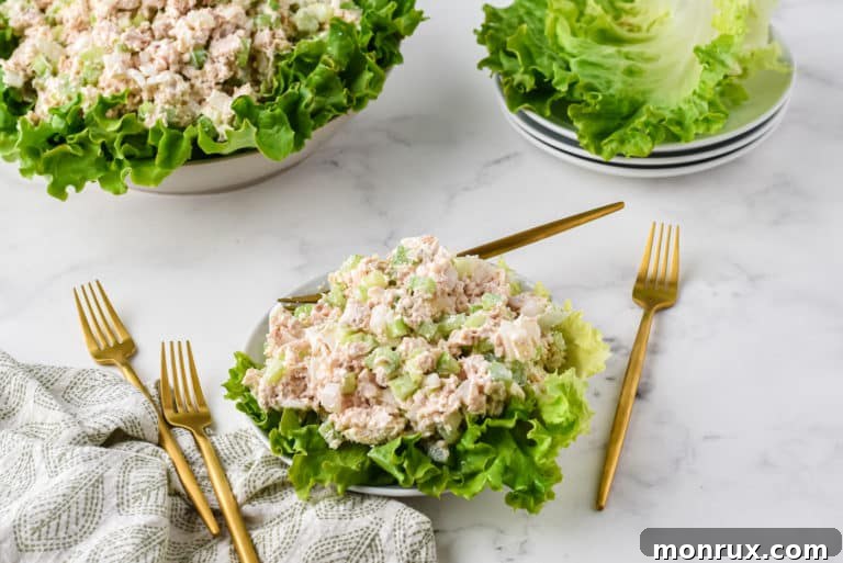 A bowl of creamy Costco Chicken Salad copycat, perfect for sandwiches or lettuce wraps.