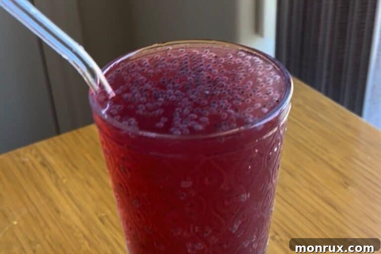 pomegranate blueberry chia stacked water.