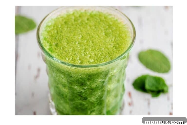 mint juice recipe with fresh mint leaves.
